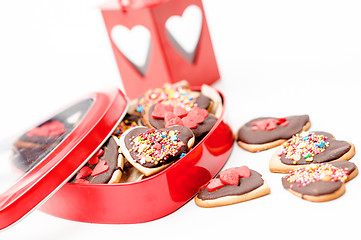 Image showing isolated gingerbread valentine cookie heart