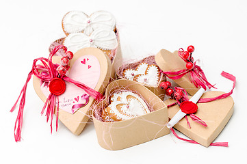 Image showing isolated gingerbread valentine cookie heart