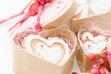 Image showing isolated gingerbread valentine cookie heart