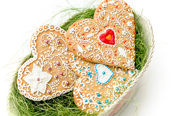 Image showing isolated gingerbread valentine cookie heart