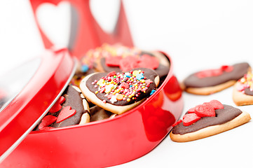 Image showing isolated gingerbread valentine cookie heart