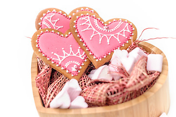 Image showing isolated gingerbread valentine cookie heart