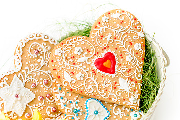 Image showing isolated gingerbread valentine cookie heart