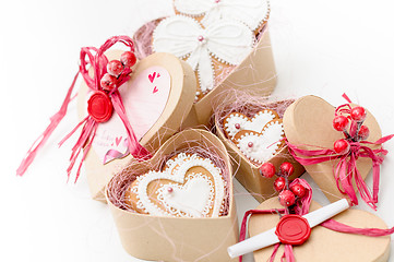 Image showing isolated gingerbread valentine cookie heart