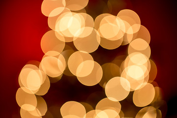 Image showing Abstract background. Blurred colorful circles bokeh of christmas lights 
