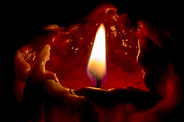 Image showing closeup macro of light on candle 