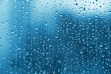 Image showing Water drops on glass