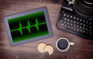 Image showing Electrocardiogram on a tablet - Concept of healthcare
