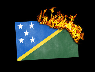 Image showing Flag burning - Solomon Islands