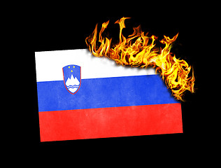 Image showing Flag burning - Slovenia