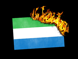 Image showing Flag burning - Sierra Leone