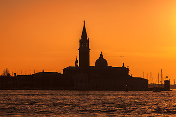 Image showing Silhouette of San Girogio Maggiore Church in Venice