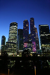 Image showing Moscow-city (Moscow International Business Center) at night