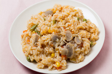 Image showing Vegetable risotto high angle