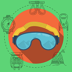 Image showing Flat vector illustration for climbing goggles