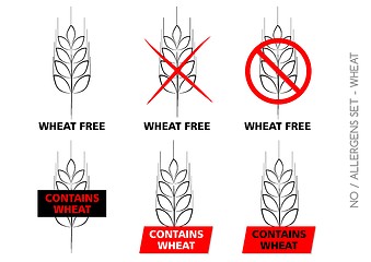 Image showing Wheat Free Signs isolated on white background