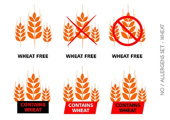 Image showing Brown Wheat Free Signs isolated on white background