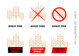 Image showing Brown Wheat Free Signs isolated on white background