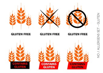 Image showing Orange Gluten Free Signs isolated on white background