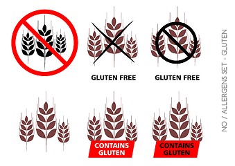 Image showing Brown Gluten Free Signs isolated on white background