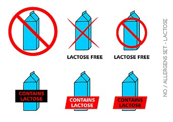 Image showing Lactose Free Symbols isolated on white background