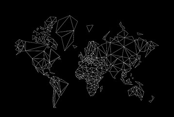 Image showing world map low poly