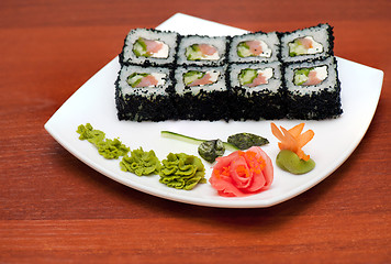 Image showing tobico sushi rolls