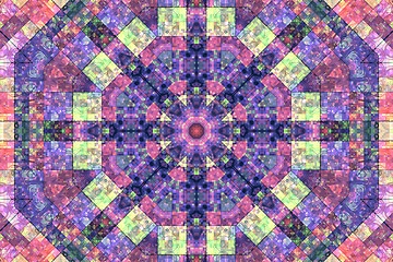 Image showing Mosaic abstract background with concentric pattern