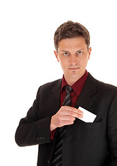 Image showing Man with business card.