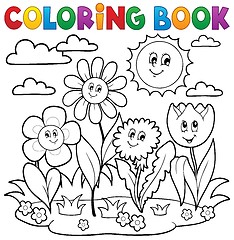 Image showing Coloring book with flower theme 7