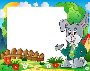 Image showing Frame with Easter rabbit theme 1