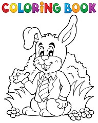 Image showing Coloring book Easter rabbit theme 1