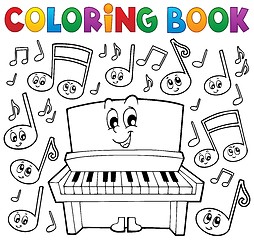 Image showing Coloring book music theme image 1