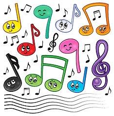 Image showing Cartoon music notes theme image 1