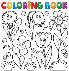Image showing Coloring book with flower theme 6
