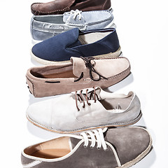 Image showing Set of man footwear on a white background