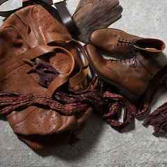 Image showing Brown leather bag