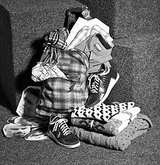 Image showing Set of man accessories  on a dark background. 