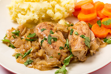 Image showing Chicken in almond sauce dinner