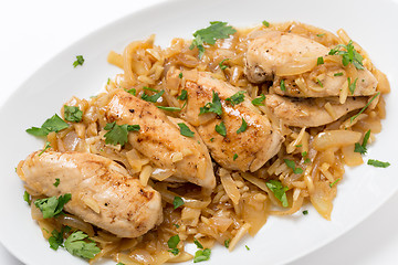 Image showing Chicken in almond sauce angled