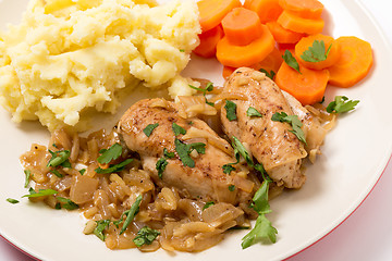 Image showing Chicken in almond sauce dinner