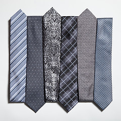 Image showing different set of luxury tie on white 