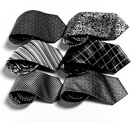 Image showing different set of luxury tie on white 