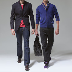 Image showing Two men in elegant suit