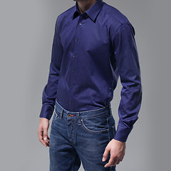 Image showing Man with blue shirt