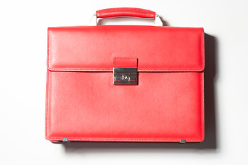 Image showing red leather bag