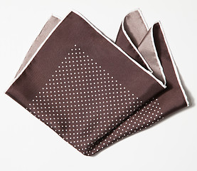 Image showing Cotton squared brown handkerchief