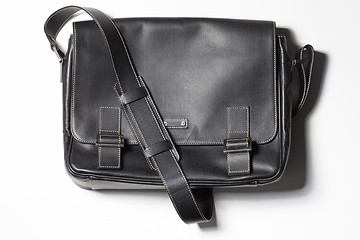 Image showing black leather bag