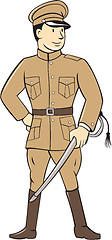 Image showing World War One British Officer Standing Cartoon 