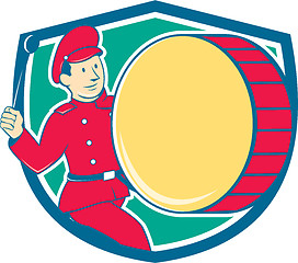 Image showing Brass Drum Drummer Marching Shield